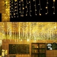 thumbnail image 5 of Warm White Icicle Lights Outdoor With Cold White Christmas Decorations 2025 Curtain Garlands 4M(W)*0.6M(H) New Year Festoon Led, 5 of 5