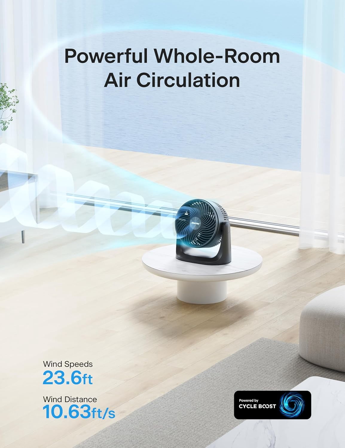 3 Speed Table Fan with -inch Blade, 100° Adjustable Tilt - Quiet  Circulator for Bedroom, Dorm, Office