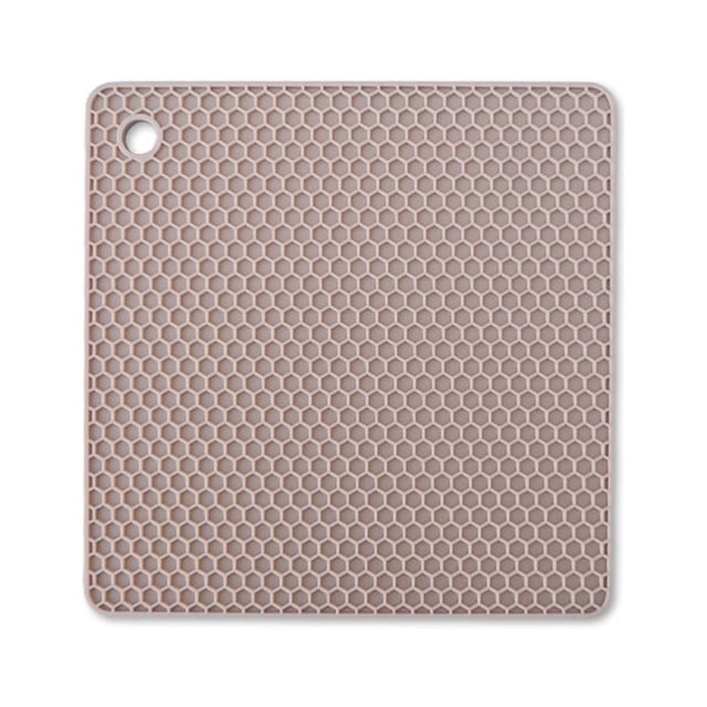 Heats Insulation Table Mat Dish Washable Plate Pot Pad Square Coaster Nonslip Placemat Desk Countertop Protector Kitchen Draining Champagne