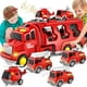 thumbnail image 1 of Carritos Juguetes para Niño,5 en 1 Camiones de Transporte con Luz y Sonido,Coches Juguetes de Construcción con 4 Mini Coches,Regalo para Niños 3~8 Años,Rojo, 1 of 7