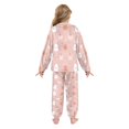 thumbnail image 3 of Fluffy Pajamas Set Fuzzy Winter Warm Pj Sets Pullover Tops and Long Pants Pink Cartoon Ghosts and Pumpkins Medium, 3 of 8