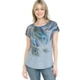 thumbnail image 3 of Plus Size Crew Neck Dolman Short Sleeve Print Top, 3 of 4
