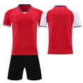 thumbnail image 2 of Custom Football Kit Set for Adult and Child, Name Number Team Logo DIY Family Match Personalized Jersey Shirt Shorts Set, Dad and Son Matching Outfits Red XXXXS, 2 of 6