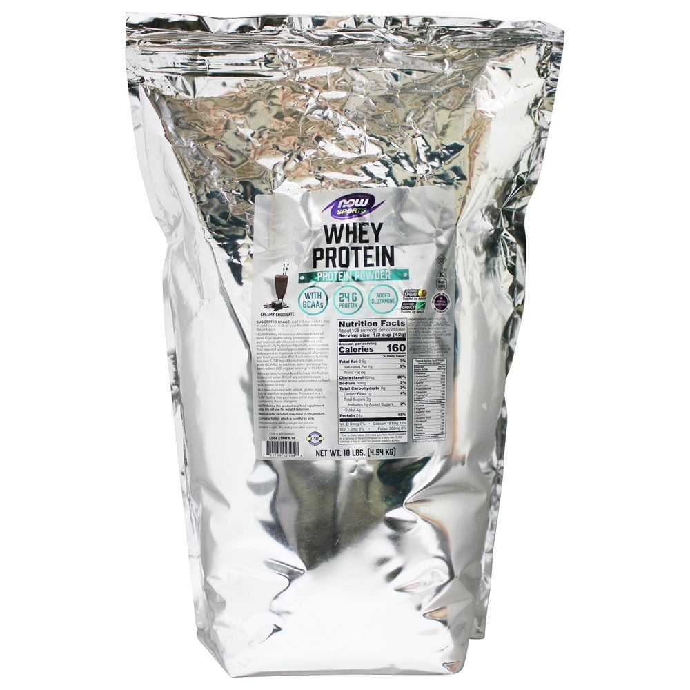 NOW Foods NOW Sports Whey Protein Powder Creamy Chocolate 10 lbs.
