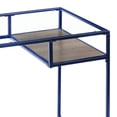 thumbnail image 6 of GZXS 48 Inch Home Office Glass Desk with Metal Frame & Wood Shelf, Modern Rectangular Writing Table Computer Desk, Easy to Assemble (Blue), 6 of 8