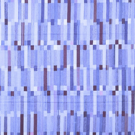 Ahgly Company Machine Washable Indoor Square Abstract Blue Contemporary Area Rugs, 7' Square