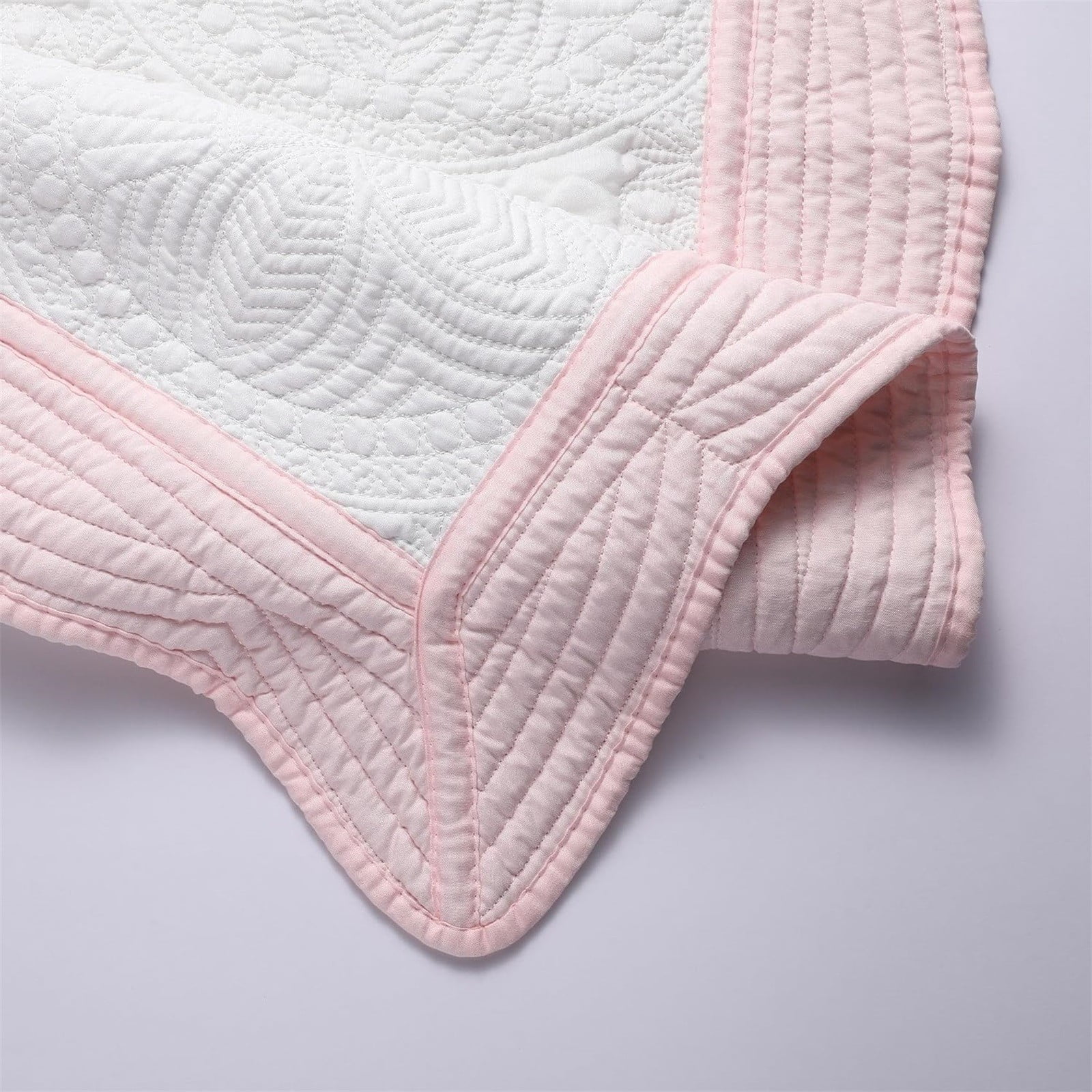 Myvepuop Baby Quilt Personlized Monogram Lightweight Embossed Scalloped Throw Blanket Four Seasons 36X46 Inch Pink