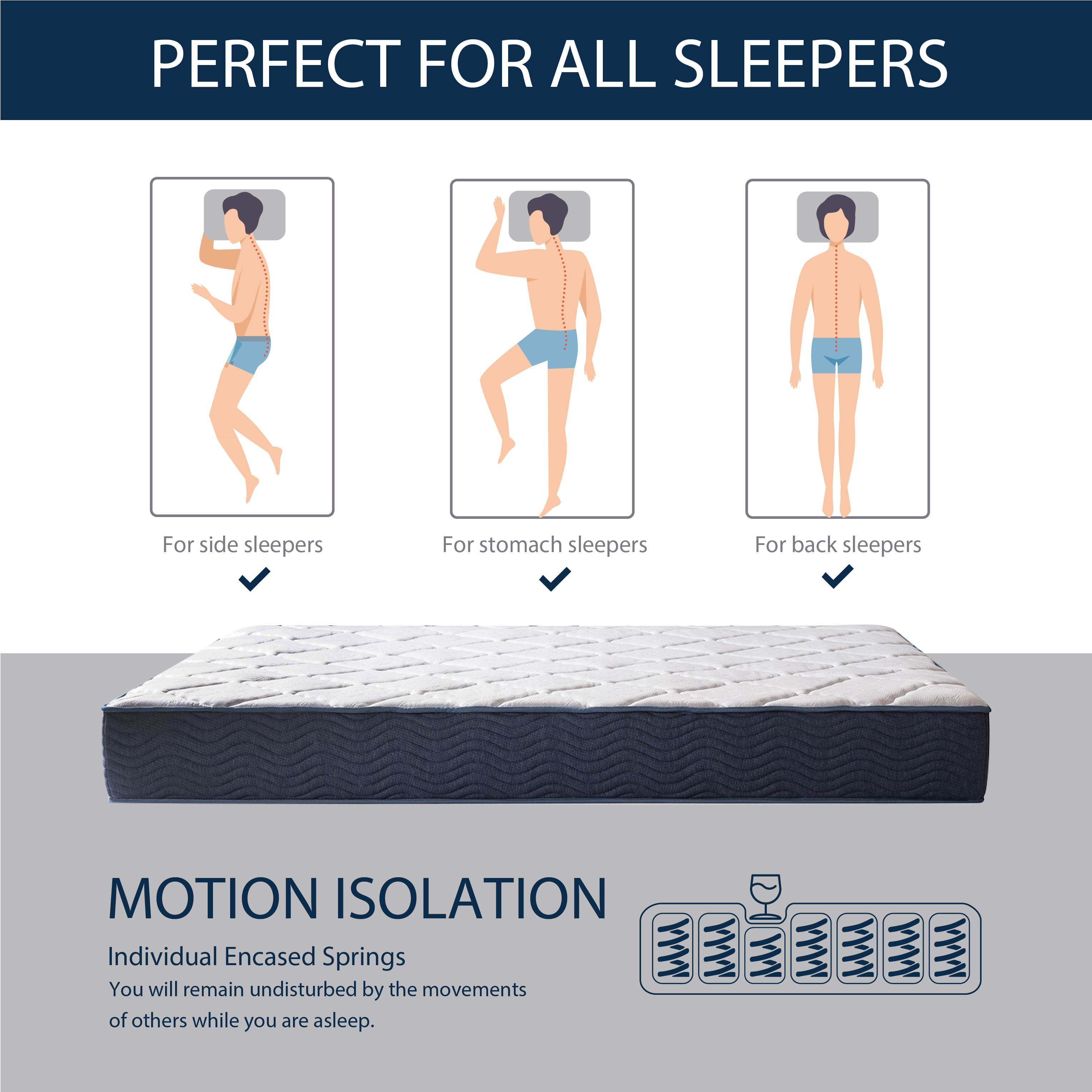 EGOHOME Value 9" Hybrid Mattress of Gel Memory Foam and Pocket Spring, King, Medium Firm