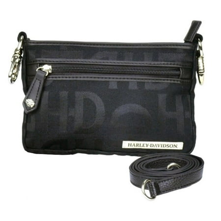 Harley-Davidson Women's Hip Bag, HD Jacquard, Black Cotton Purse HD3492J-Black, Harley Davidson