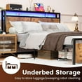 thumbnail image 6 of ZIVACATE Full Size Bed Frame with Headboard LED 2 Drawers Built in USB Ports No Box Spring Needed, 6 of 7