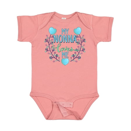 

Inktastic My Nonna Loves Me with Flowers and Hearts Boys or Girls Baby Bodysuit