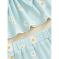 thumbnail image 6 of Suealasg Baby Girl Clothes 3 6 12 18 Months Infant Sleeveless Bow Daisy Print Tank Tops + Ruffle Shorts Set Newborn Girl Summer 2Pcs Outfits, 6 of 7