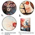 thumbnail image 3 of Designart "Pink Floral Garden with Eastern Bluebird" Animals Framed Wall Art - Shabby Chic Pink Bird Floral Entryway Framed Wall Art, 3 of 6