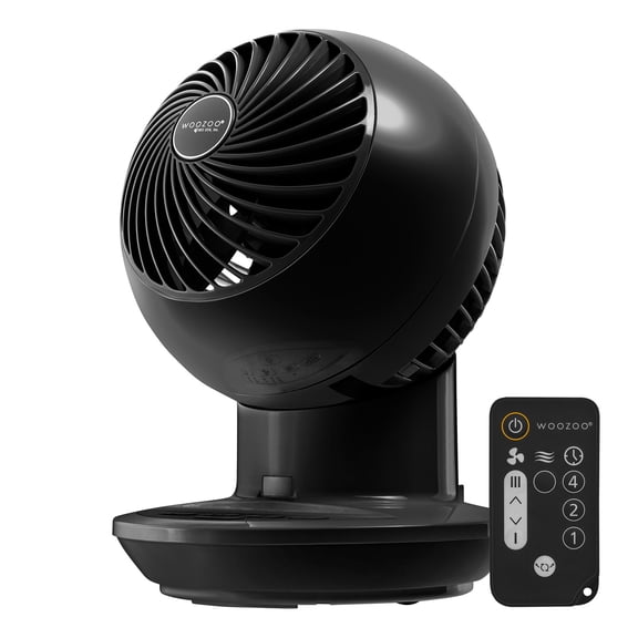 IRIS, WOOZOO Oscillating Fan with Remote & Timer, 3 Speed Settings, Black