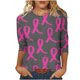 thumbnail image 2 of Fiudx Camisas para Mujer Camiseta Estampada a La Moda para Mujer, Blusa de Mangas 3/4, Tops Informales con Cuello Redondo, 2 of 5
