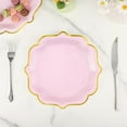 thumbnail image 7 of NOGIS 30 Pcs Scalloped Plates, 8.5 Inch Pink Dessert Paper Plates Cake Plates Disposable Scalloped Paper Plates with Gold Foil Edge Light Pink Plates for Tea Party Baby Shower Birthday, 7 of 7