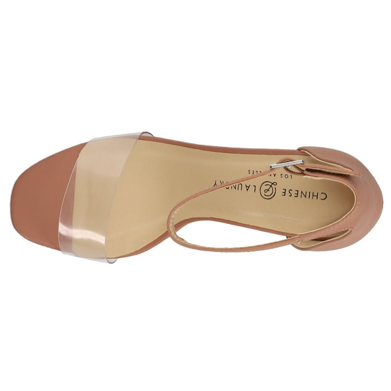 Chinese Laundry Womens Teri Clear Strap Platform Dress Sandals
