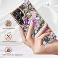 thumbnail image 5 of for Samsung Galaxy S23 Ultra Case, Flexible TPU Magnetic Cover Support Wireless Charging Slim Flower Grass Pattern Shockproof Protective Shell for Ladies Women Girls, Rosegold Flowers, 5 of 10