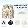 thumbnail image 3 of Yiaed Squirrel And Mushroom Print Mens Swim Trunks Bathing Suit Compression Liner Beach Swim Shorts Swimwear Quick Dry Zipper Pocket No-Chafing Board Short-, 3 of 6