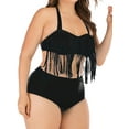 thumbnail image 5 of YouLoveIt Women Plus Size Two-Piece High Waist Bikini Set Swimsuit Swimwear Summer Swimwear Crop Top Swimming Bathing Suit Plus Size Swimdress, 5 of 6
