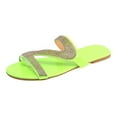 thumbnail image 2 of UTTOASFAY Womens Sandals Women'S Casual Solid Crystal Roman Plus-Size Flat Slippers Sandals Shoes Green 10(43), 2 of 4