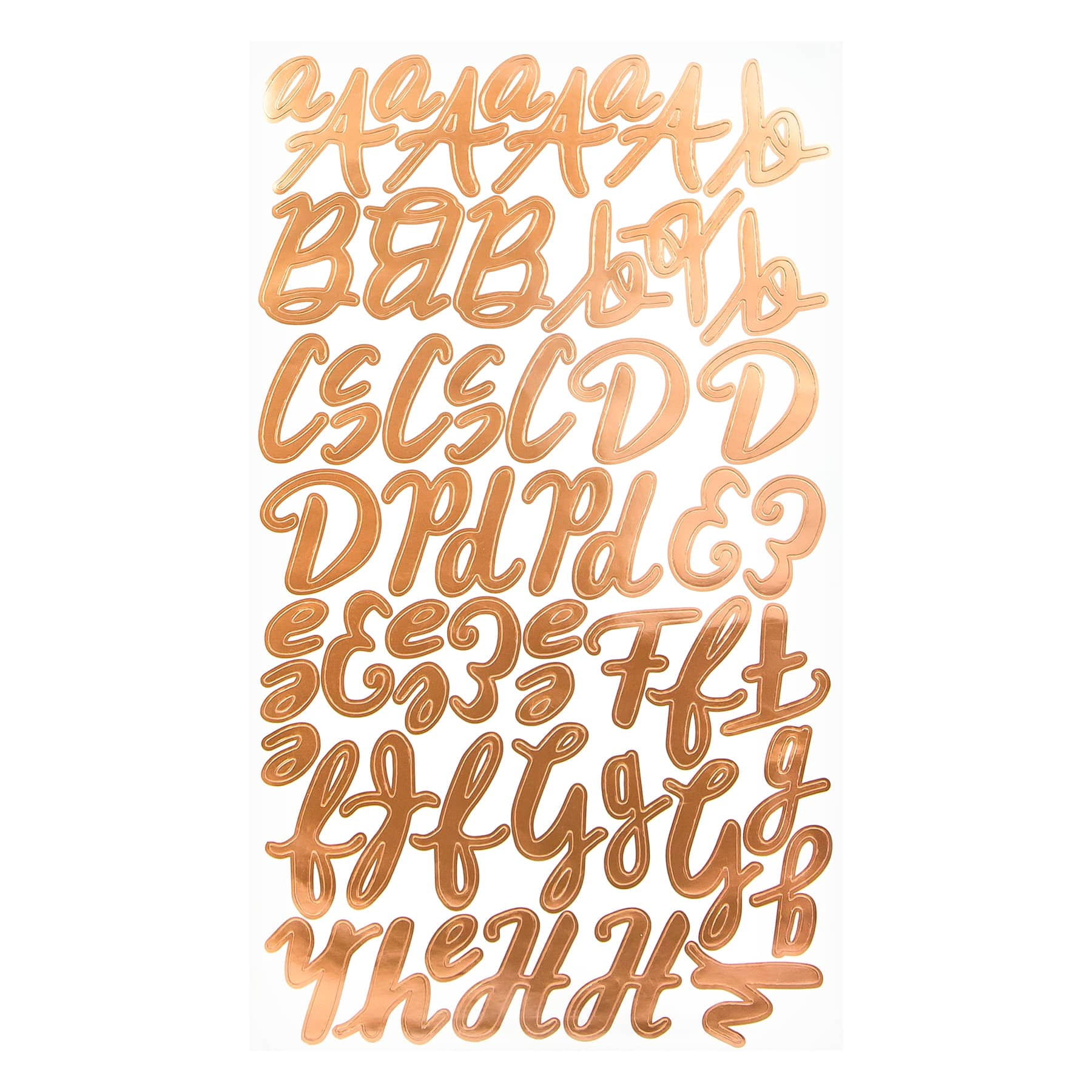 Recollections Rose Gold Handwritten Alphabet Stickers, 12 Packs: 235 ct. (2,820 total)