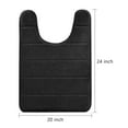 thumbnail image 3 of Tripumer Memory Foam U-Shaped Toilet Rug Contour Bathroom Rug 20 x 24 inch Bathroom Commode Contour Rug Super Water Absorption Non-Slip Thick Machine Wash and Easier to Dry Black, 3 of 8