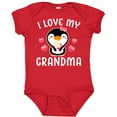 thumbnail image 3 of Inktastic I Love My Grandma with Cute Penguin and Hearts Girls Baby Bodysuit, 3 of 5