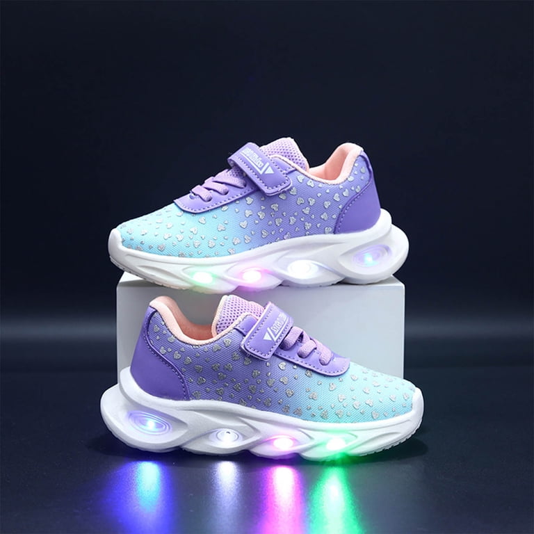 purple illuminated shoes