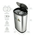 Ninestars 13.2 Gallon Trash Can, Touchless DualFunction Kitchen Trash