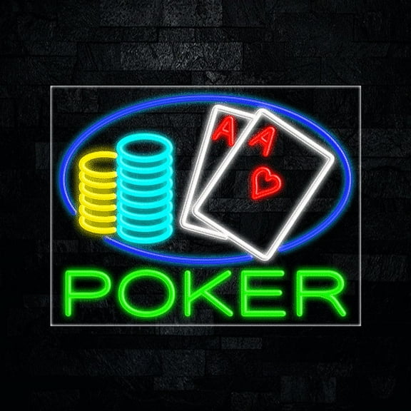 Poker LED Neon Sign 28"L x 22"H #31769