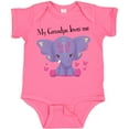 thumbnail image 3 of Inktastic Yara Grandpa Loves Me Purple Elephant Butterflies Boys or Girls Baby Bodysuit, 3 of 5