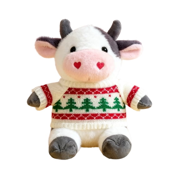 Wizlet Cow Stuffed Animal Plush Toys With Sweater, Cute Cow Plushies With Heart-Shaped Nostrils, A Cozy Hugging Companion and Gifts for Christmas, Birthdays, Valentine's Day 9in (B)