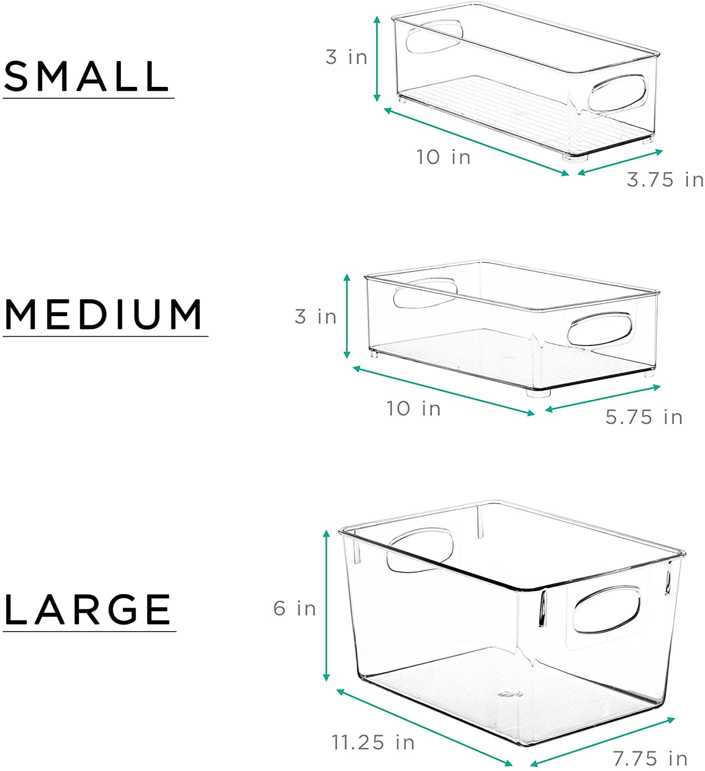 Sorbus Kitchen Pantry Organization Storage Bins for Fridge, Freezer, Food Storage, Containers for Organizing, Cabinet Organizers (Set of 10)