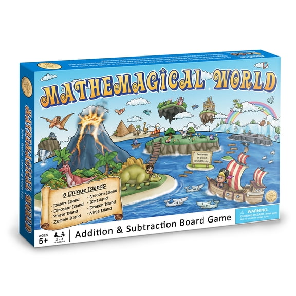 Mind Inventions Mathemagical World Unisex for Kids Addition and Subtraction Board Games, 11 Count