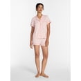 thumbnail image 3 of Joyspun Women’s Dreamy Soft Collection Notch Collar Shorty Knit Pajama Set, Sizes XS to 3X, 3 of 6