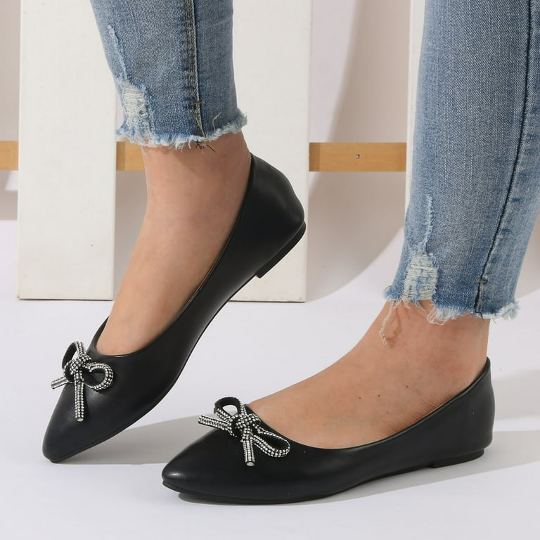 Hessimy Women's Ballet Flats Comfortable Dressy Work Low Wedge