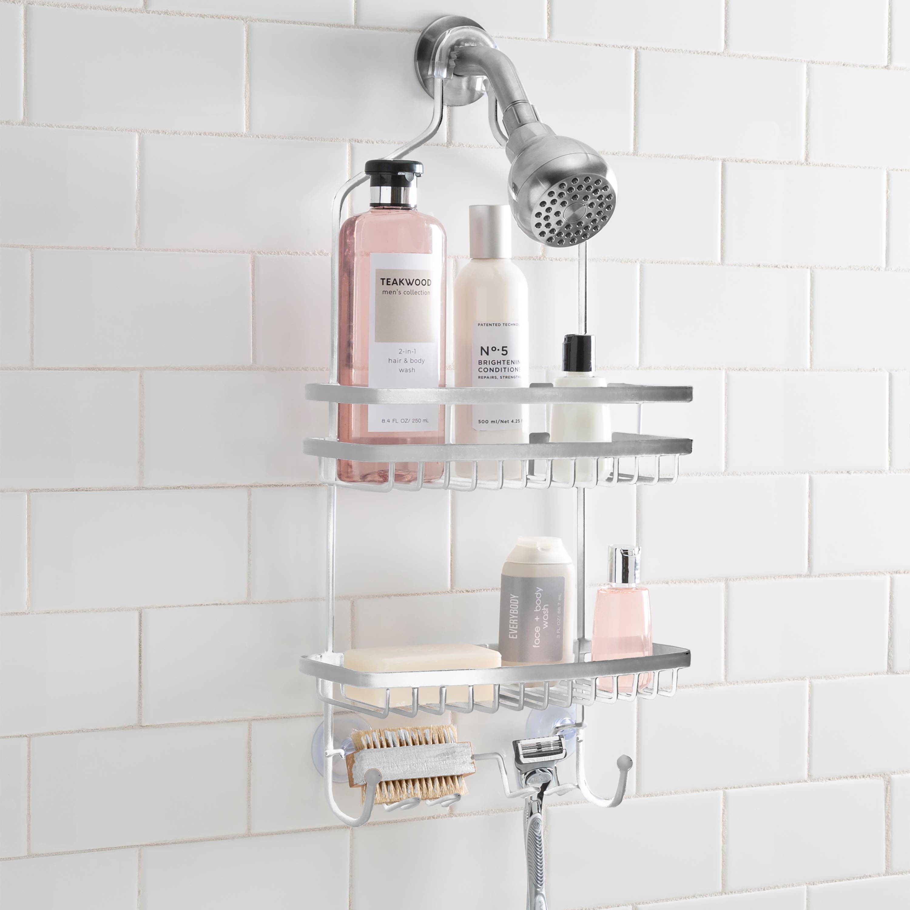 Bath Bliss Venice 2 Shelf Metal Shower Caddy, Chrome
