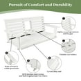 thumbnail image 4 of Poly Lumber 3-Seat Porch Swing, HIPS 5-Feet Bench Swing with Foldable Cup Holders,18/8 Stainless Steel Hardware, High Backrest and Deep Contoured Seat, White, 4 of 9
