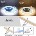 thumbnail image 5 of Tira de luces LED COB Zigbee superligera de 220 V CA, resistente al agua, con emisión de luz uniforme, sin foco, flexible, 288 LED/m para una vida inteligente, 5 of 5