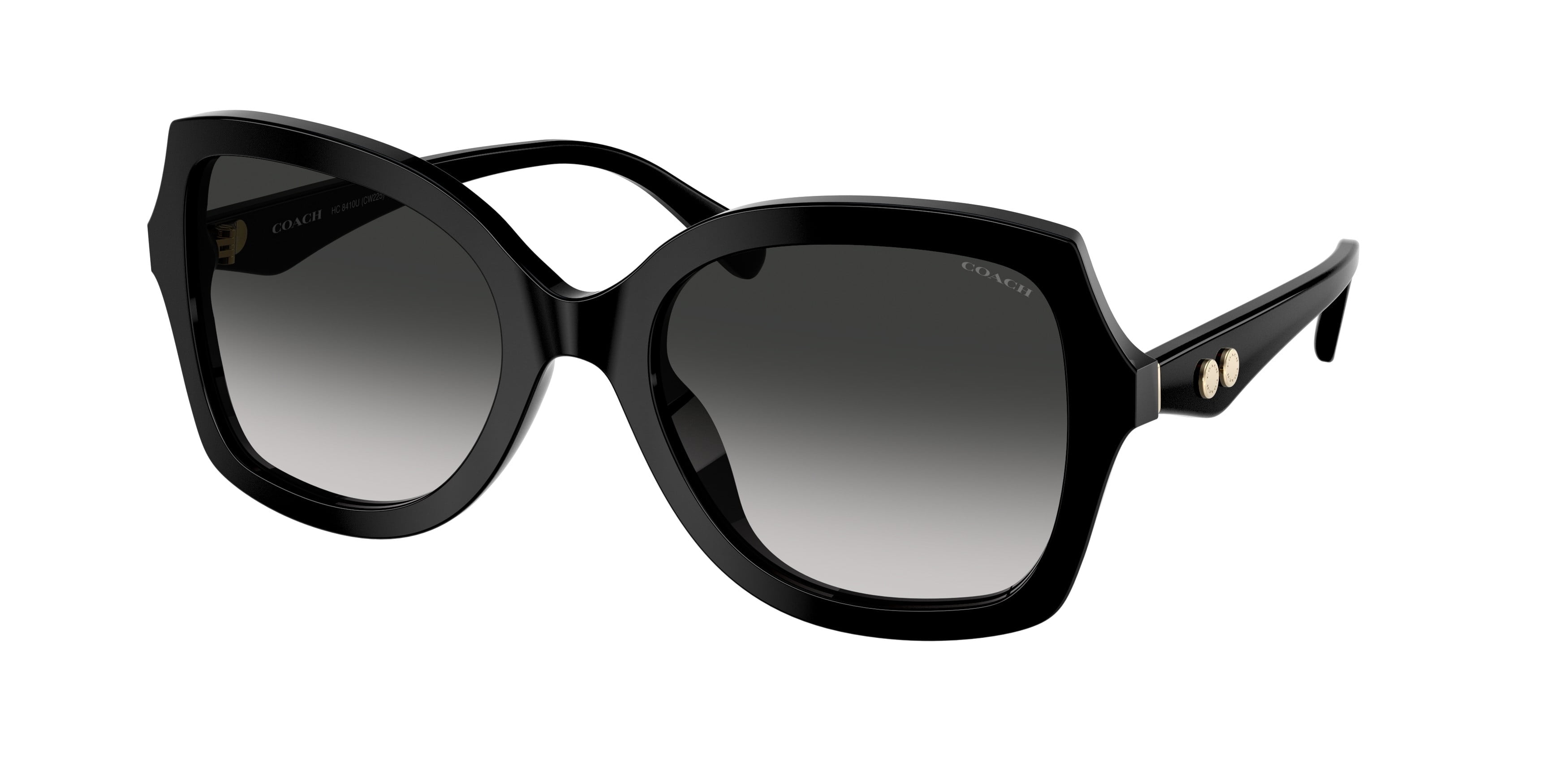 Coach Gold Sunglasses HC 7168 Shiny Rose Gold Metal Gray with Case Glam 145mm Coach HC7168 Rose Gold frame with grey gradient lenses  main image 3