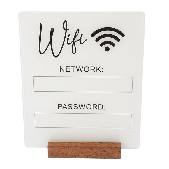 WORGEOUS Señal de contraseña de Wifi Señal de acrílico de WiFi Señal de WiFi Tablero de WiFi Señal de recordatorio de contraseña de WiFi