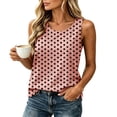 thumbnail image 3 of Tsesme Polka Dot Tank Tops for Women, Sleeveless Crew Neck Shirts, Loose Side Split Summer Vacation Casual Tees L, 3 of 9