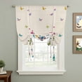 thumbnail image 2 of Vintage Colorful Butterfly Balloon Curtains 63 Inch Length for Living Room/Bedroom, Watercolor Butterflies Rustic Rod Pocket Privacy Door Curtains Decorative Tie Up Shade for Window 52"x63", 2 of 8