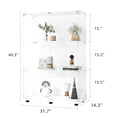 thumbnail image 6 of White glass cabinet with 3 shelves, stable design / Great for showing jewelry and bags, 6 of 6