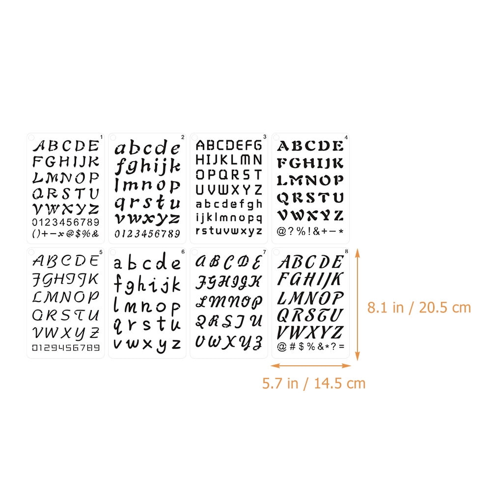 8Pcs English Letter Stencils Number Templates Alphabet Stencils Symbol