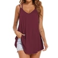 thumbnail image 1 of Camisola de doble correa sin mangas, escote en V fluido, tanque de doble correa para verano Lady Girl, 1 of 6