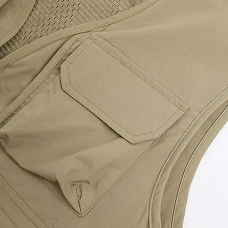 Xysaqa Men's Outdoors Travel Sports Multi-Pockets Work Fishing Vests Photo  Cargo Lightweight Vest Outerwear Sleeveless Jacket for Golfs M-5XL Big &  Tall Sizes 