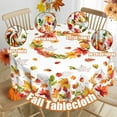 thumbnail image 4 of Fall Round Tablecloth 60x60 Inch Autumn Maple Leaf Table Cover Holiday Decorations Seasonal Decor for Home Kitchen Dining Room Picnic Party Thanksgiving, 4 of 6