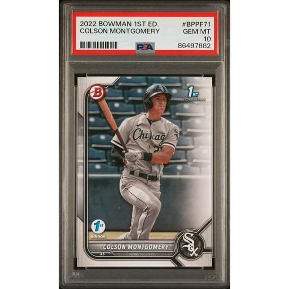 Graded 2022 Topps Bowman 1st Edition Colson Montgomery #BPPF71 Rookie RC Baseball Card PSA 10 Gem Mint